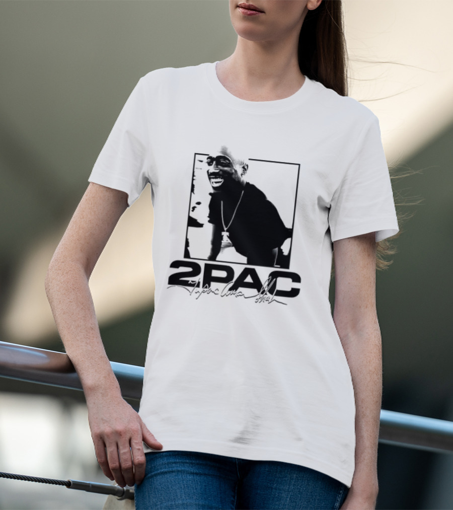 2pac Tupac Shakur Live And Die In LA Iconic Black And White T-Shirt