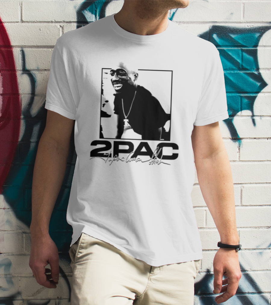 2pac Tupac Shakur Live And Die In LA Iconic Black And White T-Shirt