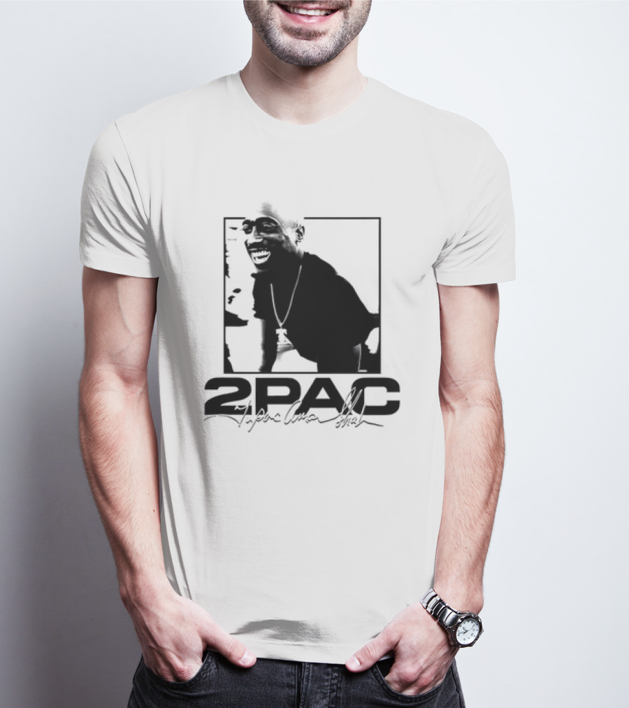 2pac Tupac Shakur Live And Die In LA Iconic Black And White T-Shirt