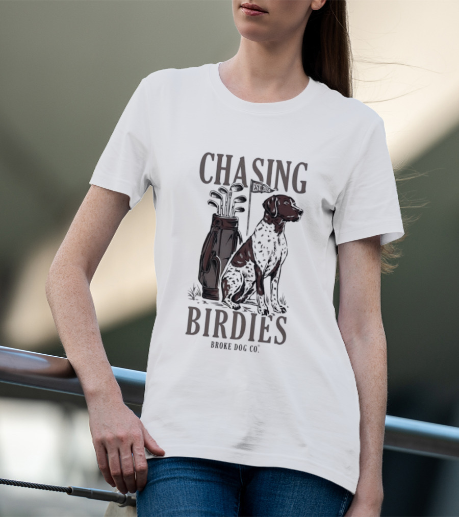 Chasing Birdies Broke Dog Co Golf Bag Dog T-Shirt
