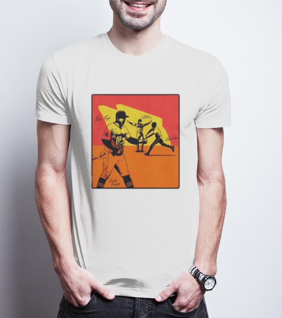 Cleveland Guardians Baseball Team Players Signatures Dynamic T-Shirt