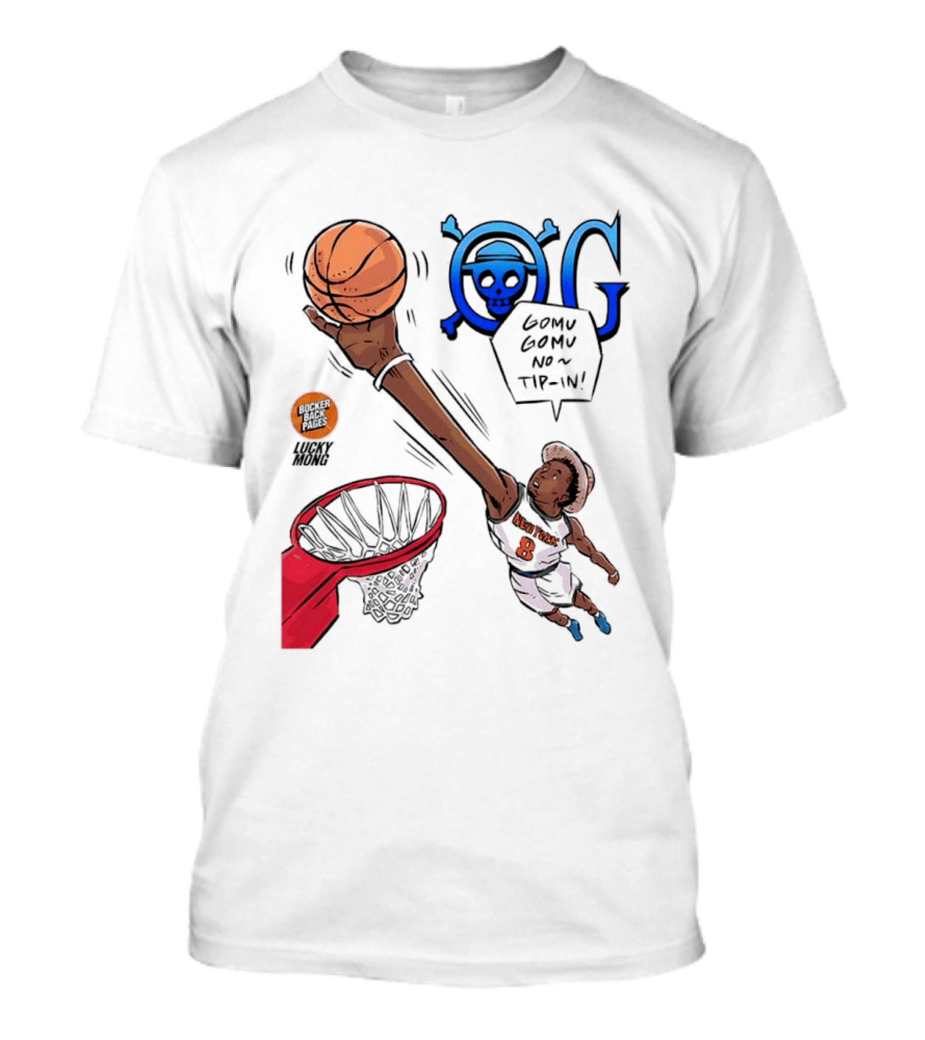 Kemba Walker New York Knicks Gomu Gomu No Tip In Basketball Manga T-Shirt