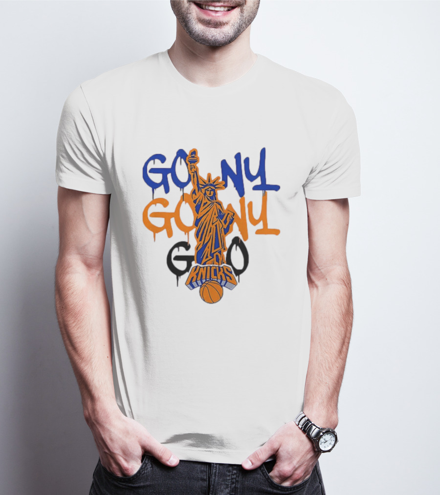 GO NY GO NY GO Knicks Statue Of Liberty Basketball T-Shirt