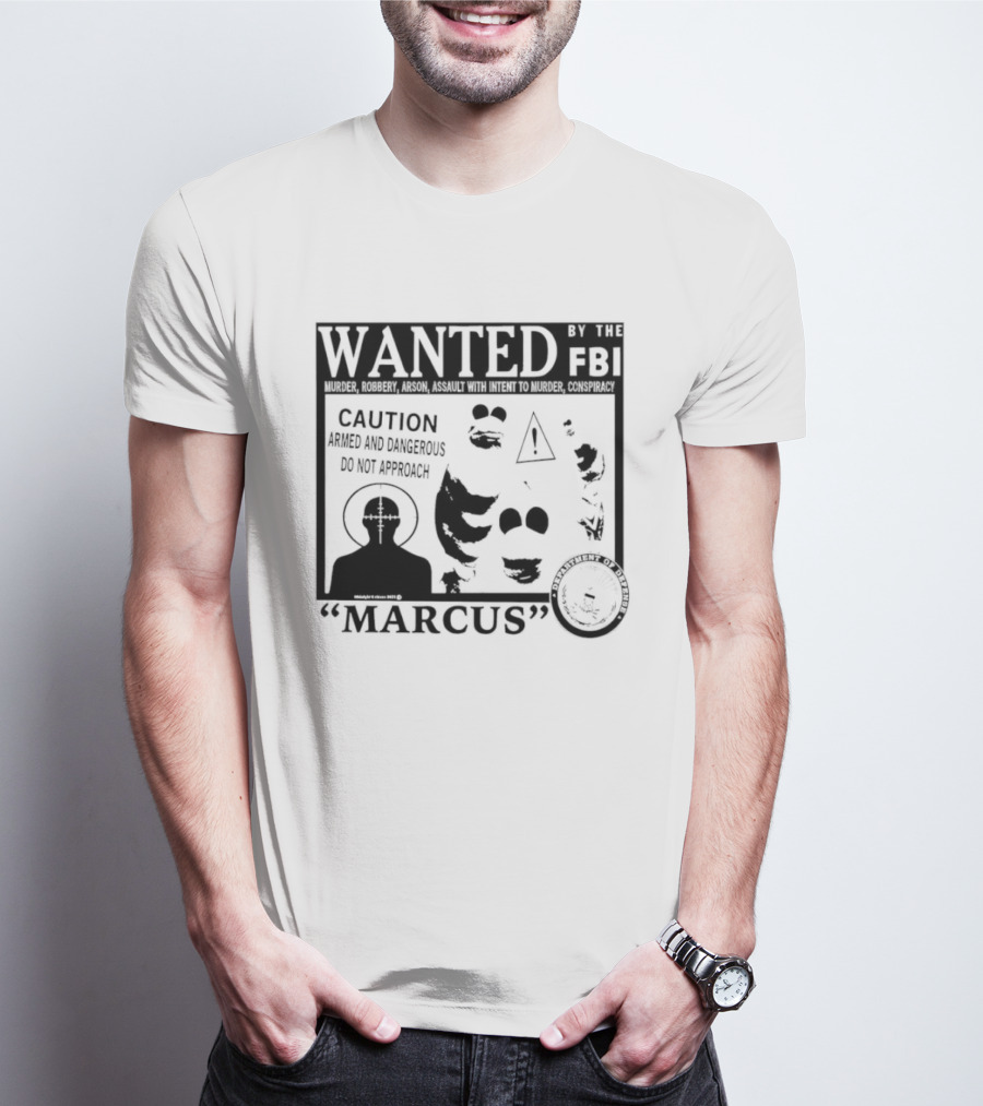 WANTED FBI Caution Marcus Cactus T-Shirt