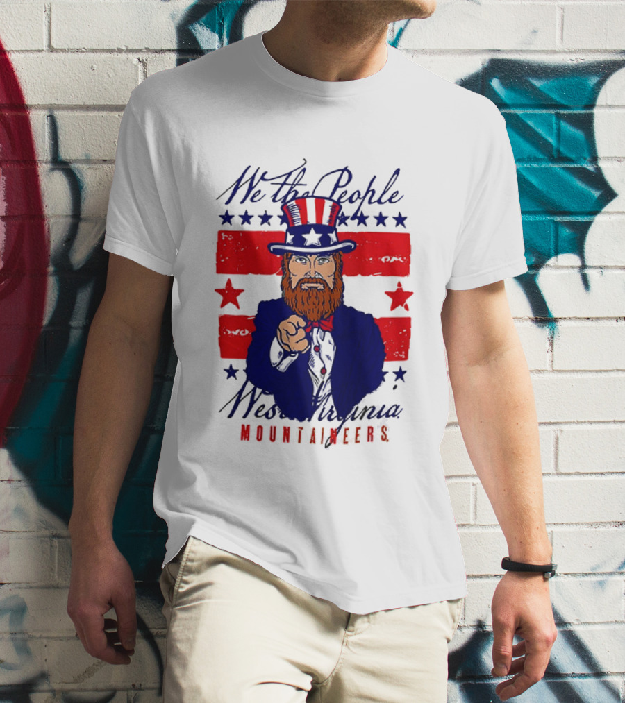We The People West Virginia Mountaineers Uncle Sam Patriotic Stars And Stripes T-Shirt