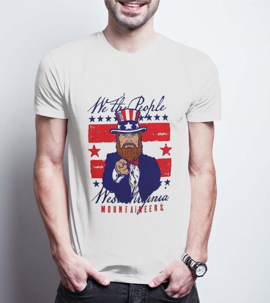 We The People West Virginia Mountaineers Uncle Sam Patriotic Stars And Stripes T-Shirt