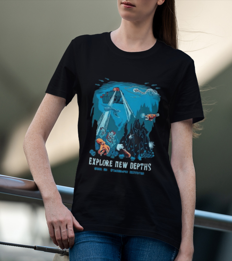 Explore New Depths Woods Hole Oceanographic Institution Submarine Adventure Ocean Exploration T-Shirt
