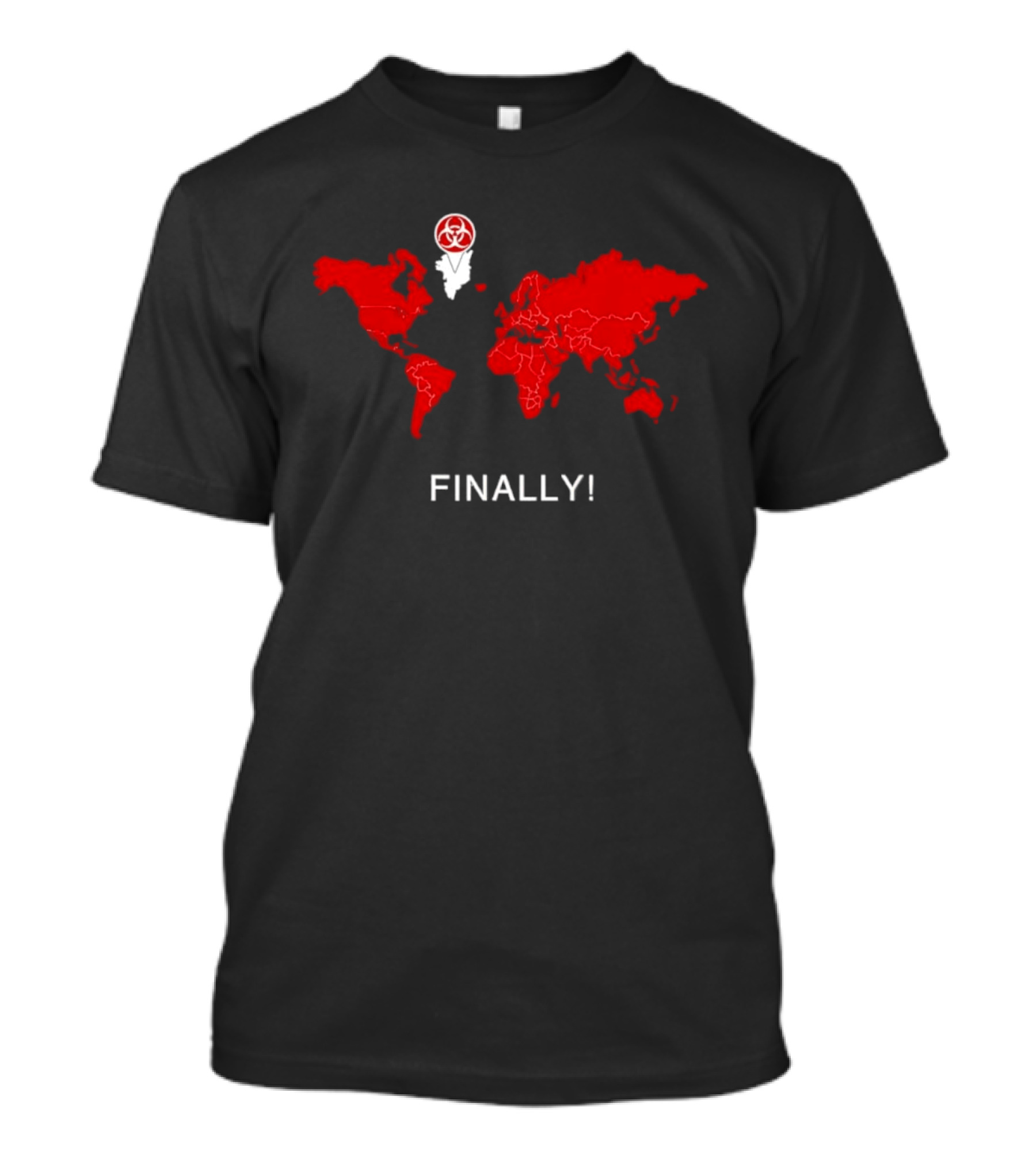 Finally Greenland Biohazard Symbol Map T-Shirt