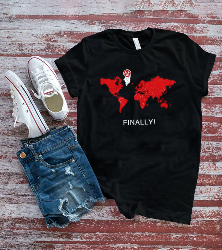 Finally Greenland Biohazard Symbol Map T-Shirt