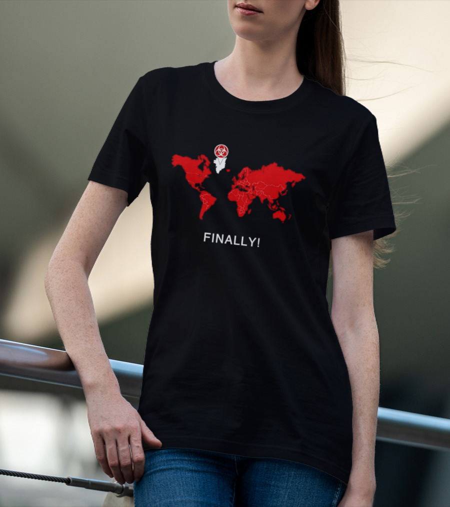 Finally Greenland Biohazard Symbol Map T-Shirt