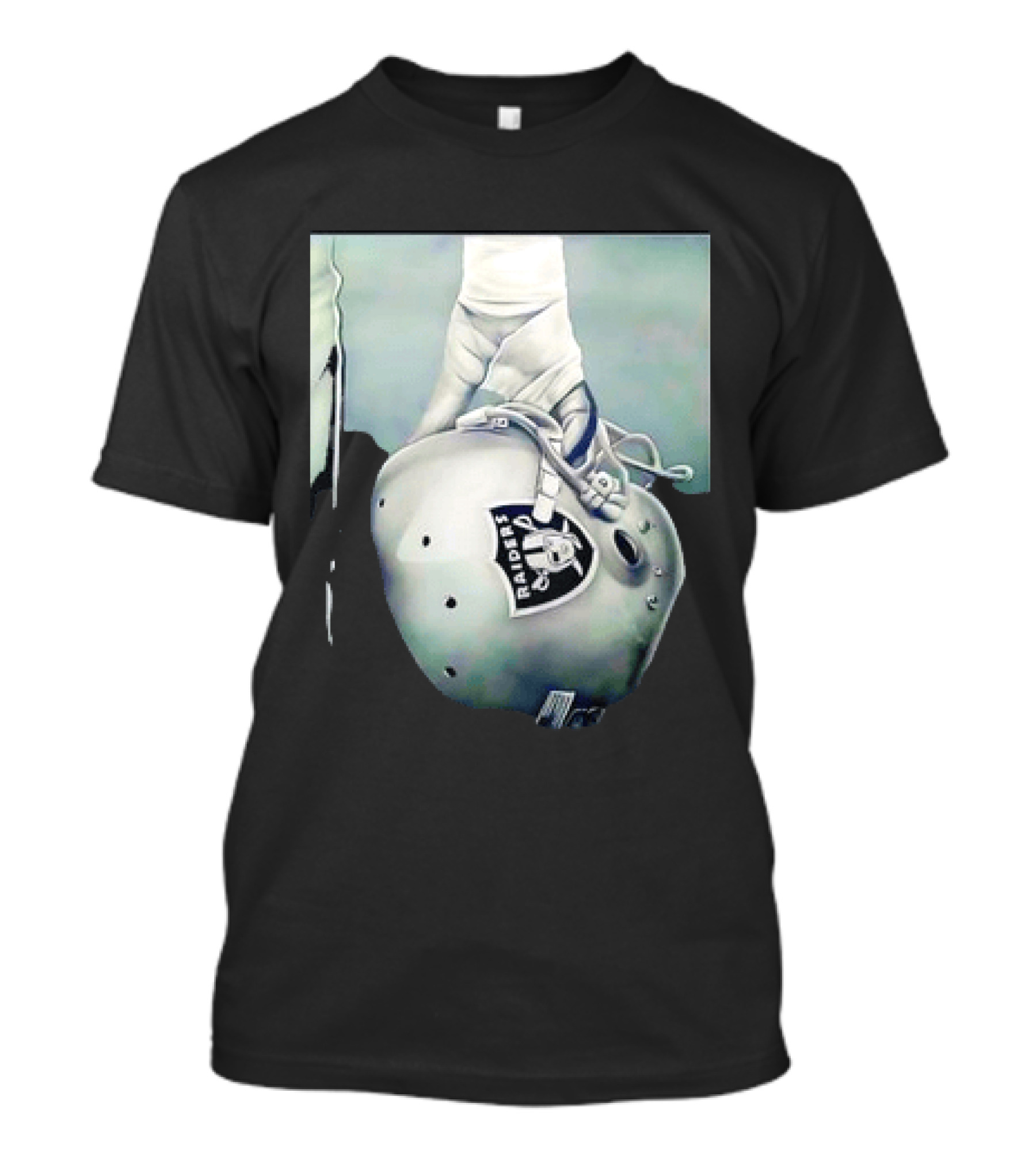 Las Vegas Raiders Football Helmet Hand Wrap Player Representation T-Shirt