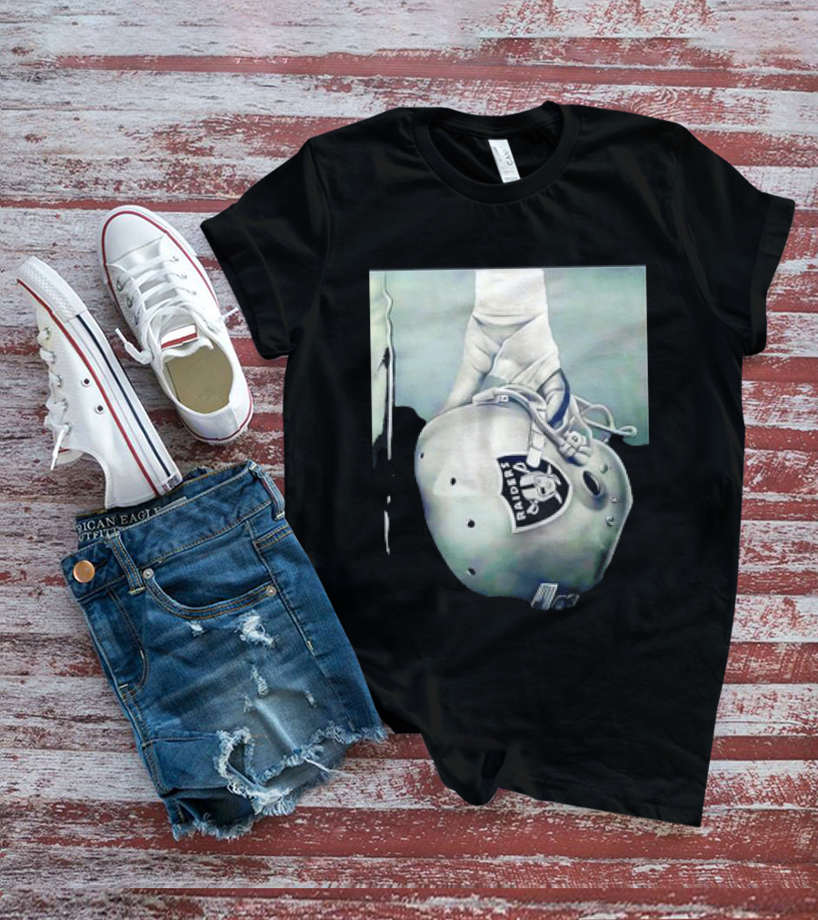 Las Vegas Raiders Football Helmet Hand Wrap Player Representation T-Shirt