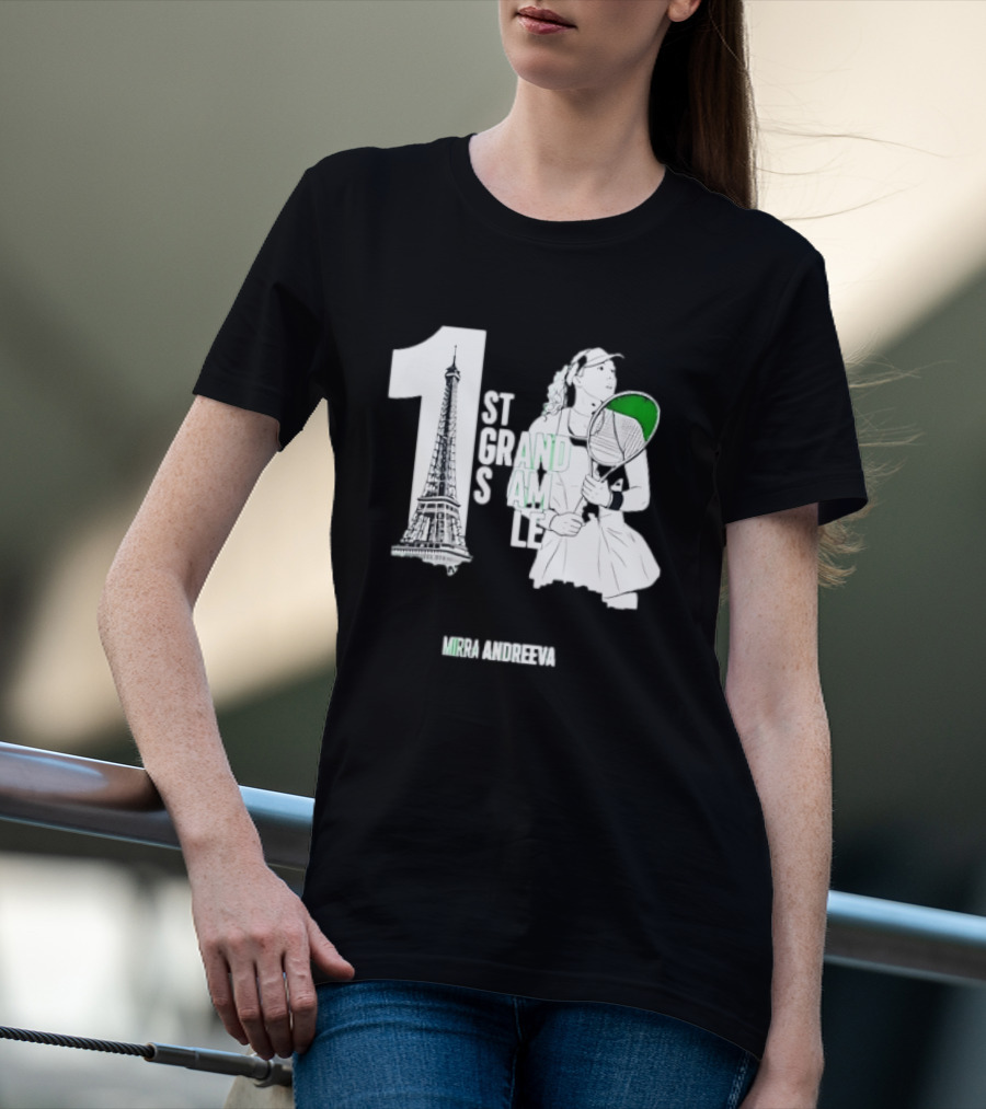 Paris Tennis Victory Mirra Andreeva 1st Grand Slam Title T-Shirt