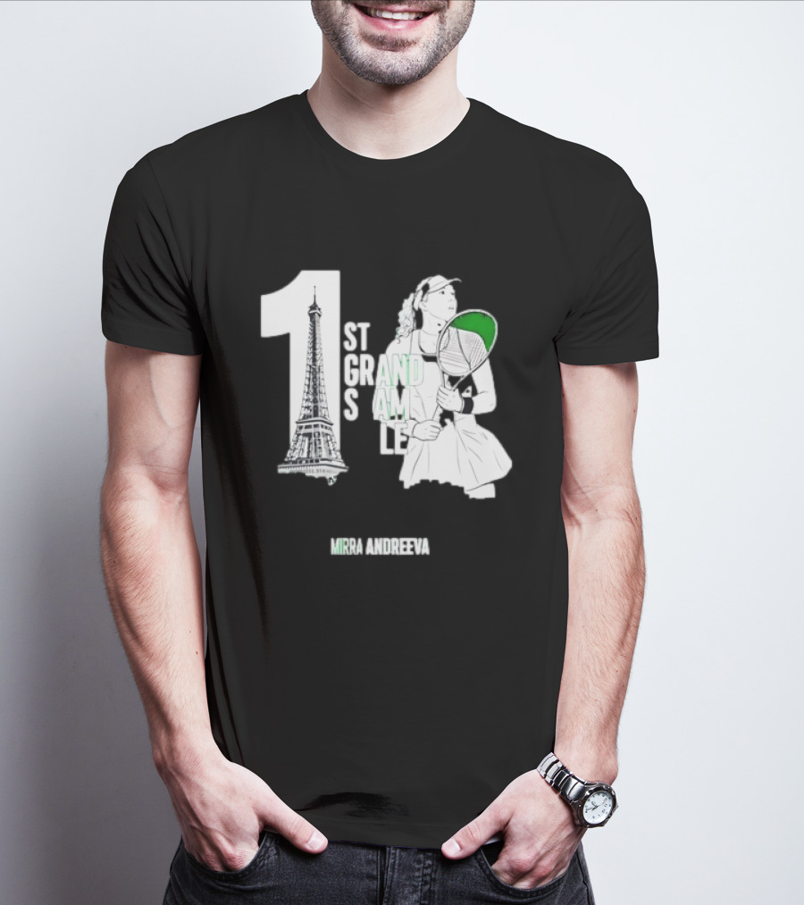 Paris Tennis Victory Mirra Andreeva 1st Grand Slam Title T-Shirt