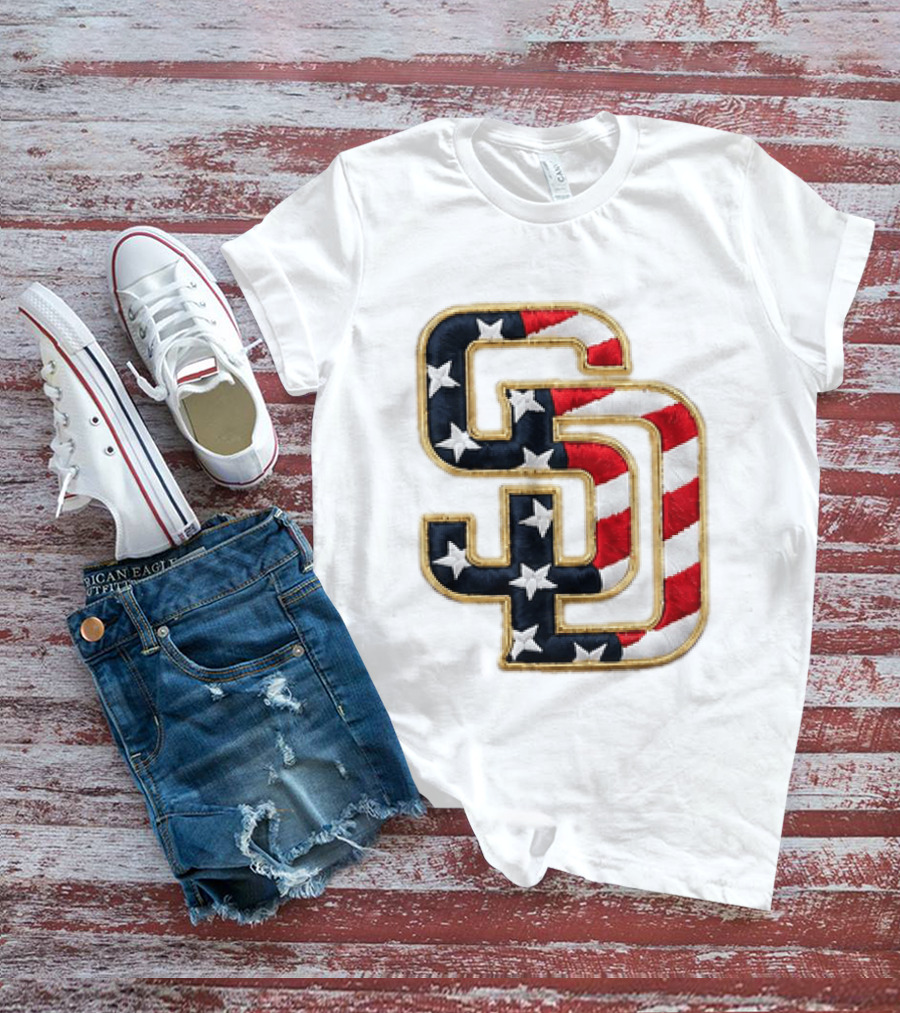 2026 Padres Fourth Of July Stars And Stripes SD T-Shirt