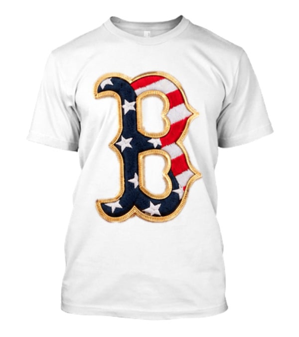 2026 Red Sox Patriotic Stars And Stripes B Logo MLB Fourth Of July T-Shirt