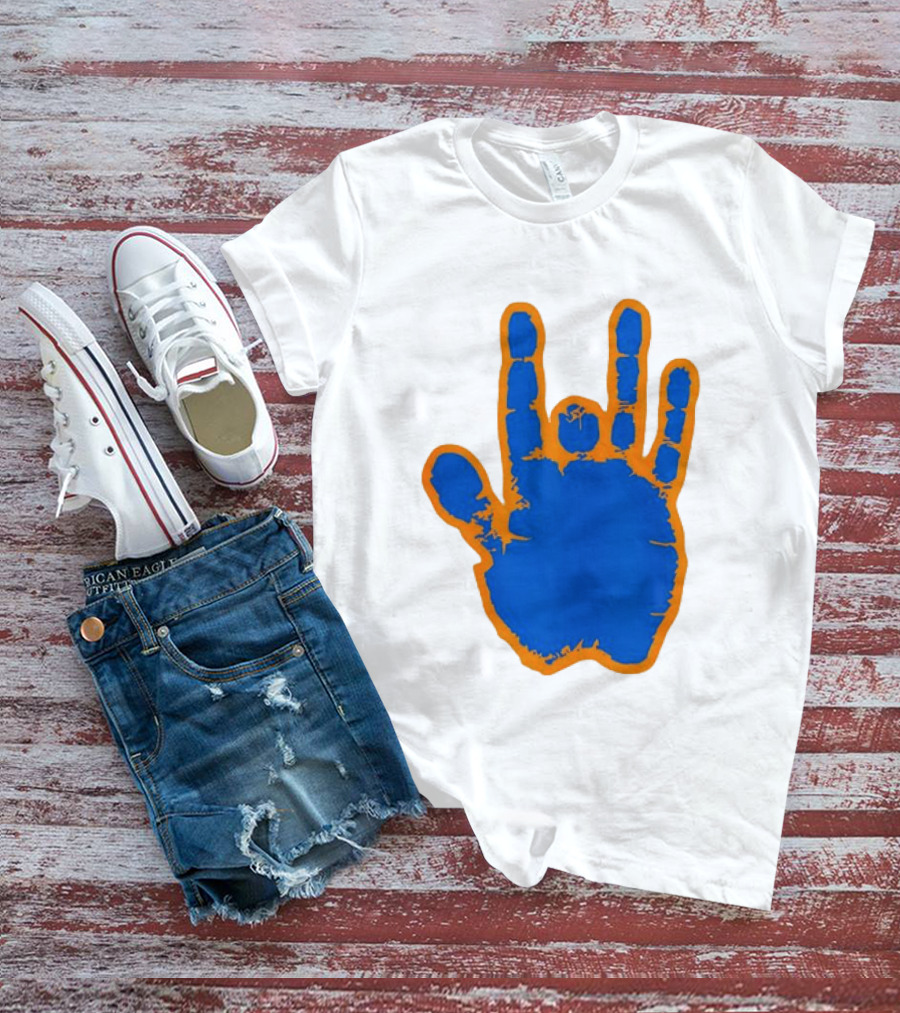 Florida Gators Blue And Orange Handprint Gesture T-Shirt