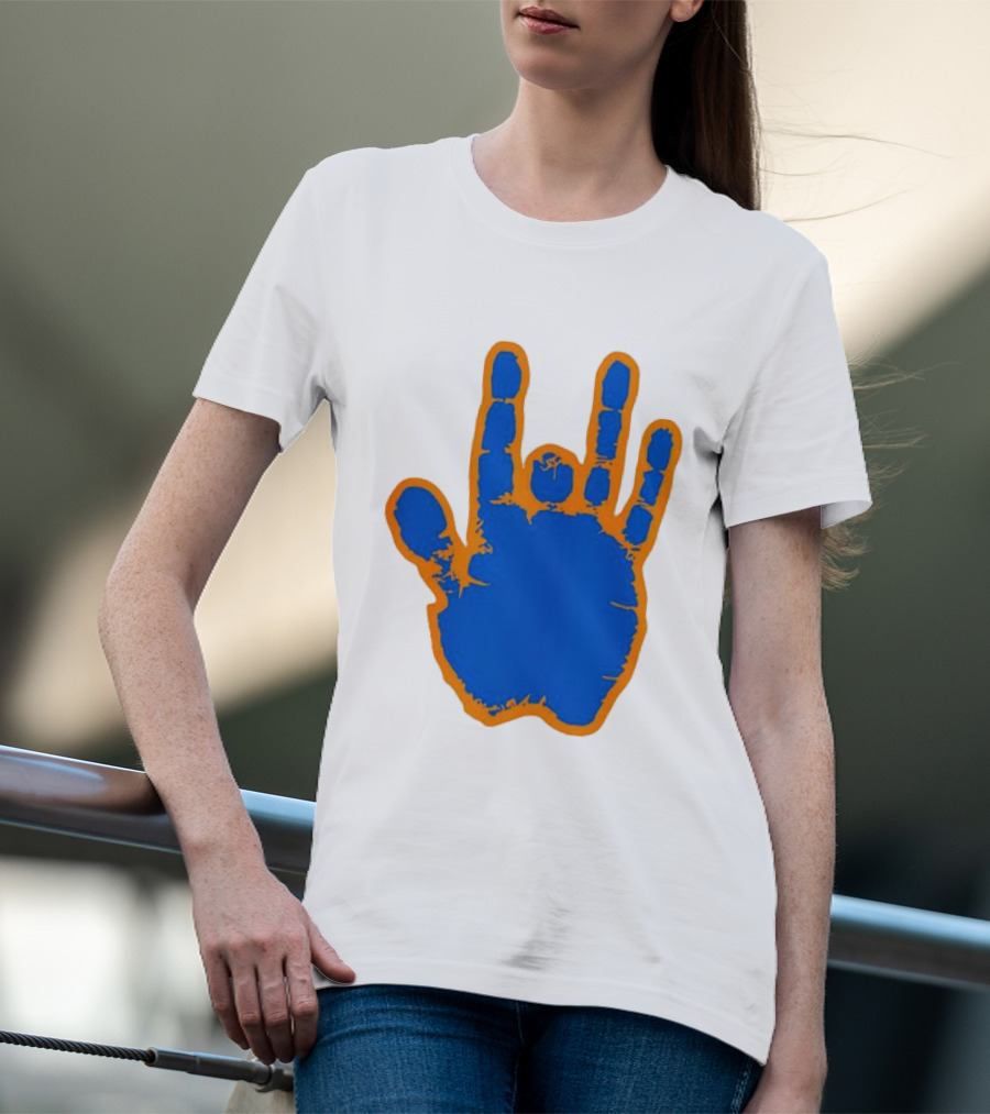 Florida Gators Blue And Orange Handprint Gesture T-Shirt