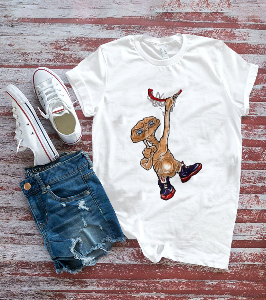 E The Extra Terrestrial Dunk Basketball Alien Retro Sneakers T-Shirt