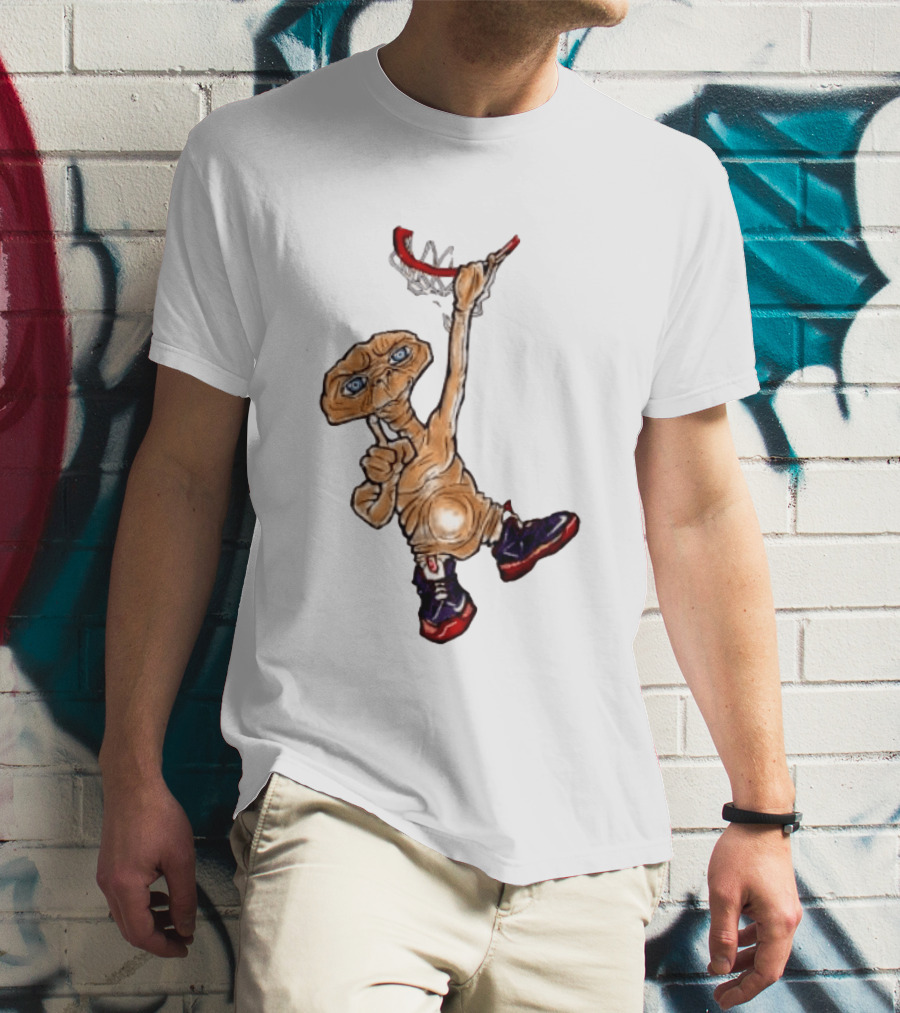 E The Extra Terrestrial Dunk Basketball Alien Retro Sneakers T-Shirt
