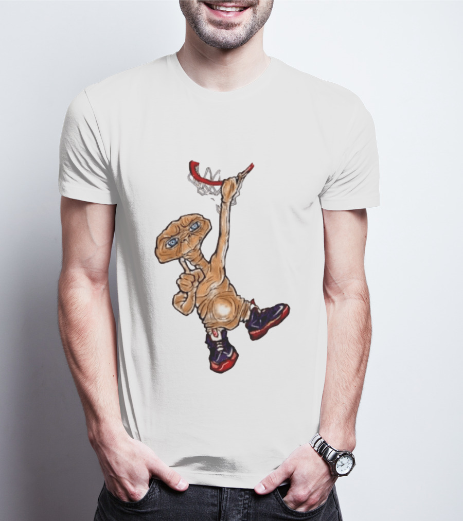 E The Extra Terrestrial Dunk Basketball Alien Retro Sneakers T-Shirt