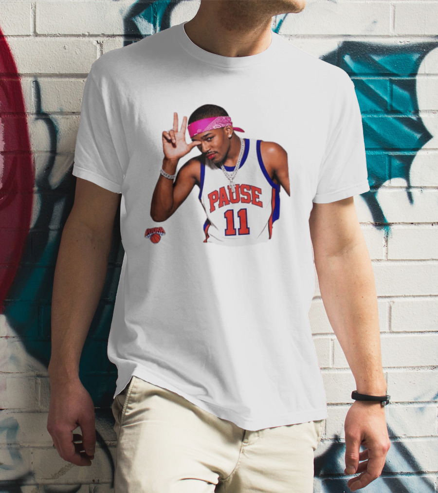 Pause Brunson 11 New York Knicks Basketball Icon Nodoka T-Shirt