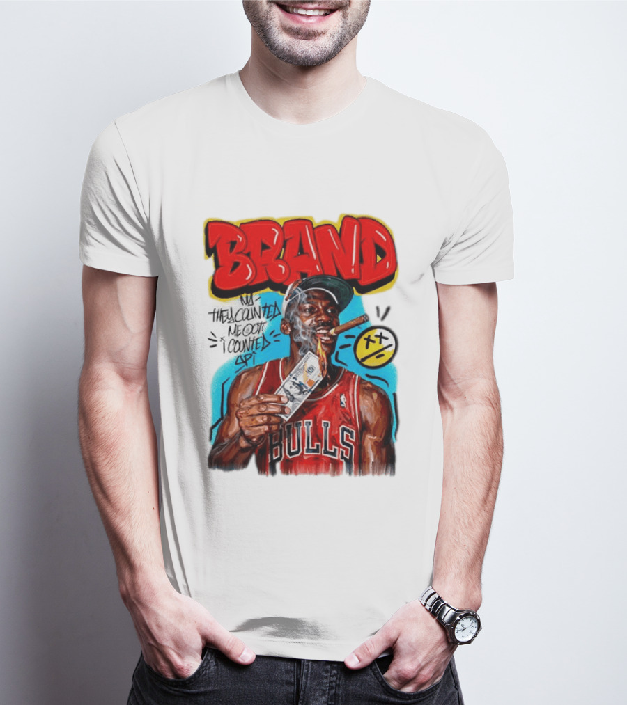 BRAND Michael Jordan Chicago Bulls NBA They Counted Me Out I Counted Spit T-Shirt