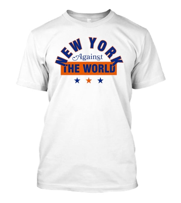 New York Against The World Blue Orange Stars T-Shirt