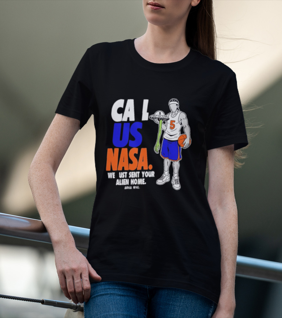 CA I US NASA We Just Sent Your Alien Home Basketball Player T-Shirt