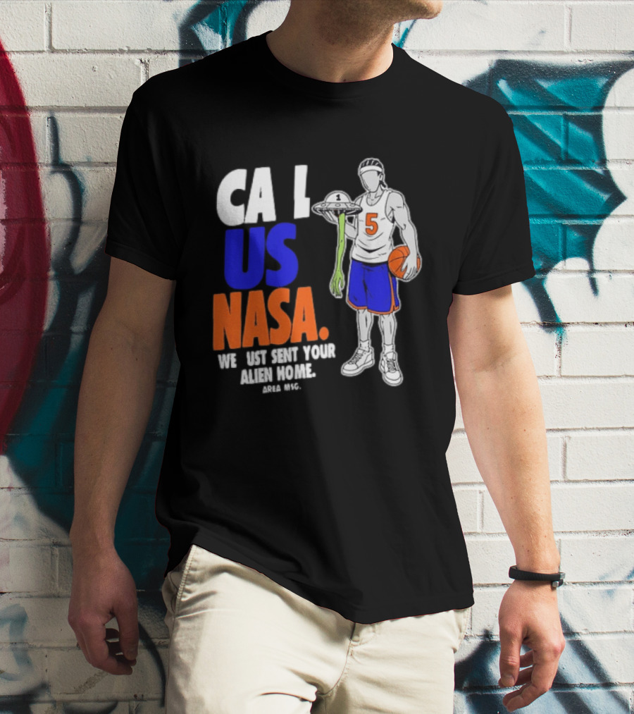 CA I US NASA We Just Sent Your Alien Home Basketball Player T-Shirt