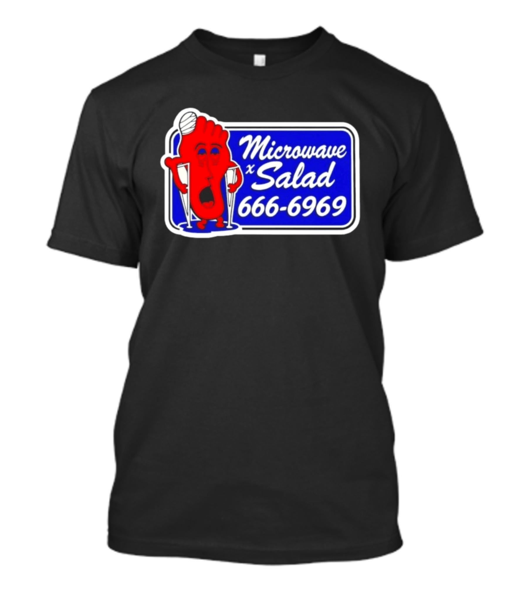 Microwave X Salad 666 6969 Red Foot With Crutches T-Shirt
