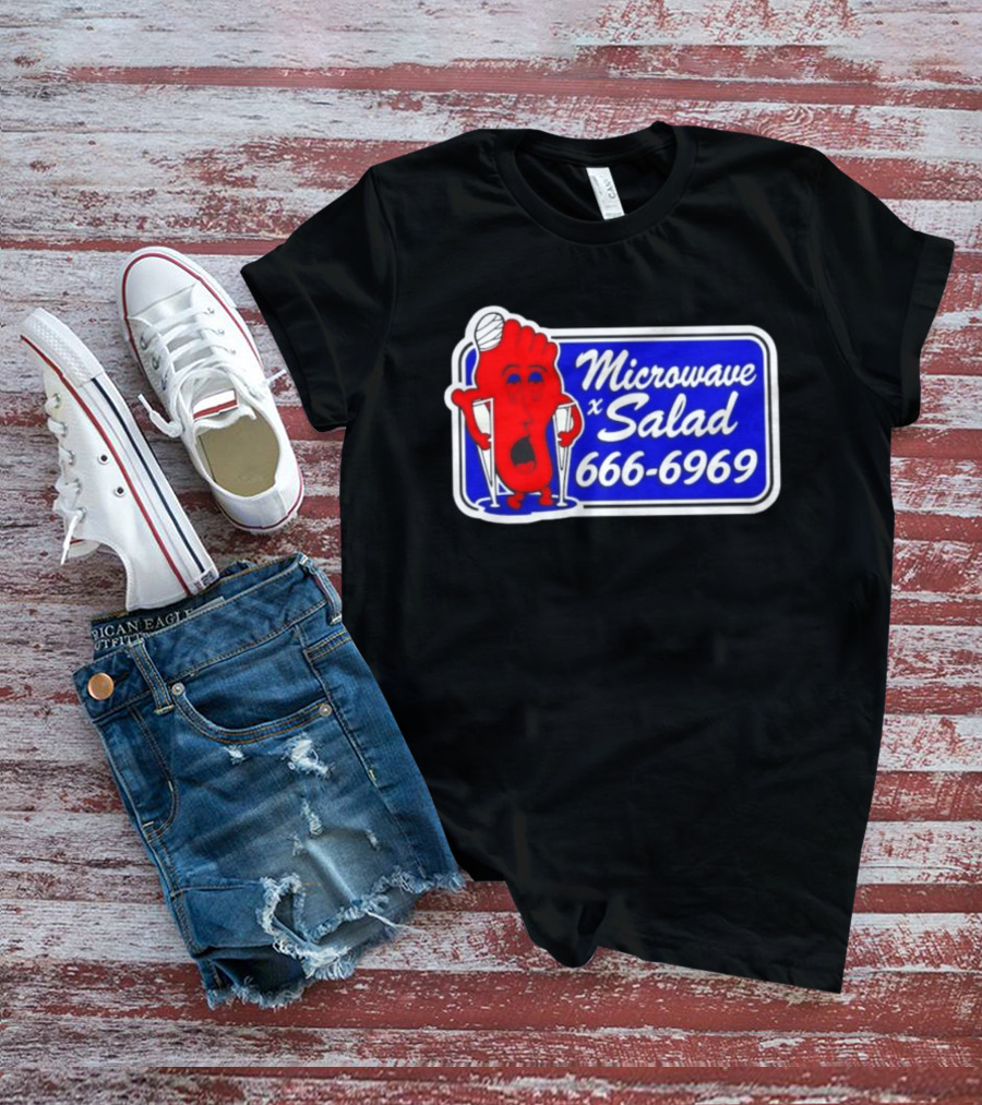 Microwave X Salad 666 6969 Red Foot With Crutches T-Shirt