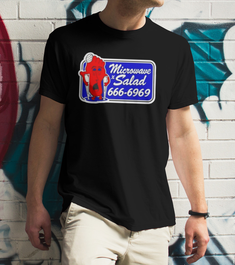 Microwave X Salad 666 6969 Red Foot With Crutches T-Shirt