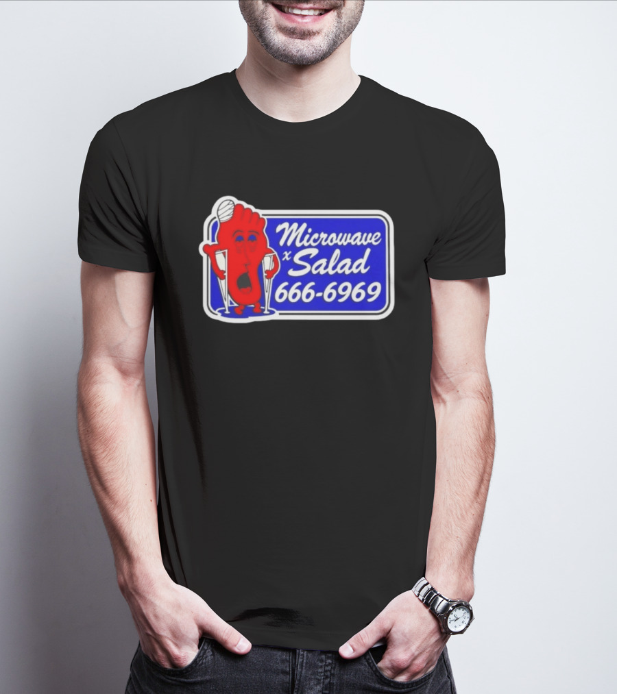 Microwave X Salad 666 6969 Red Foot With Crutches T-Shirt