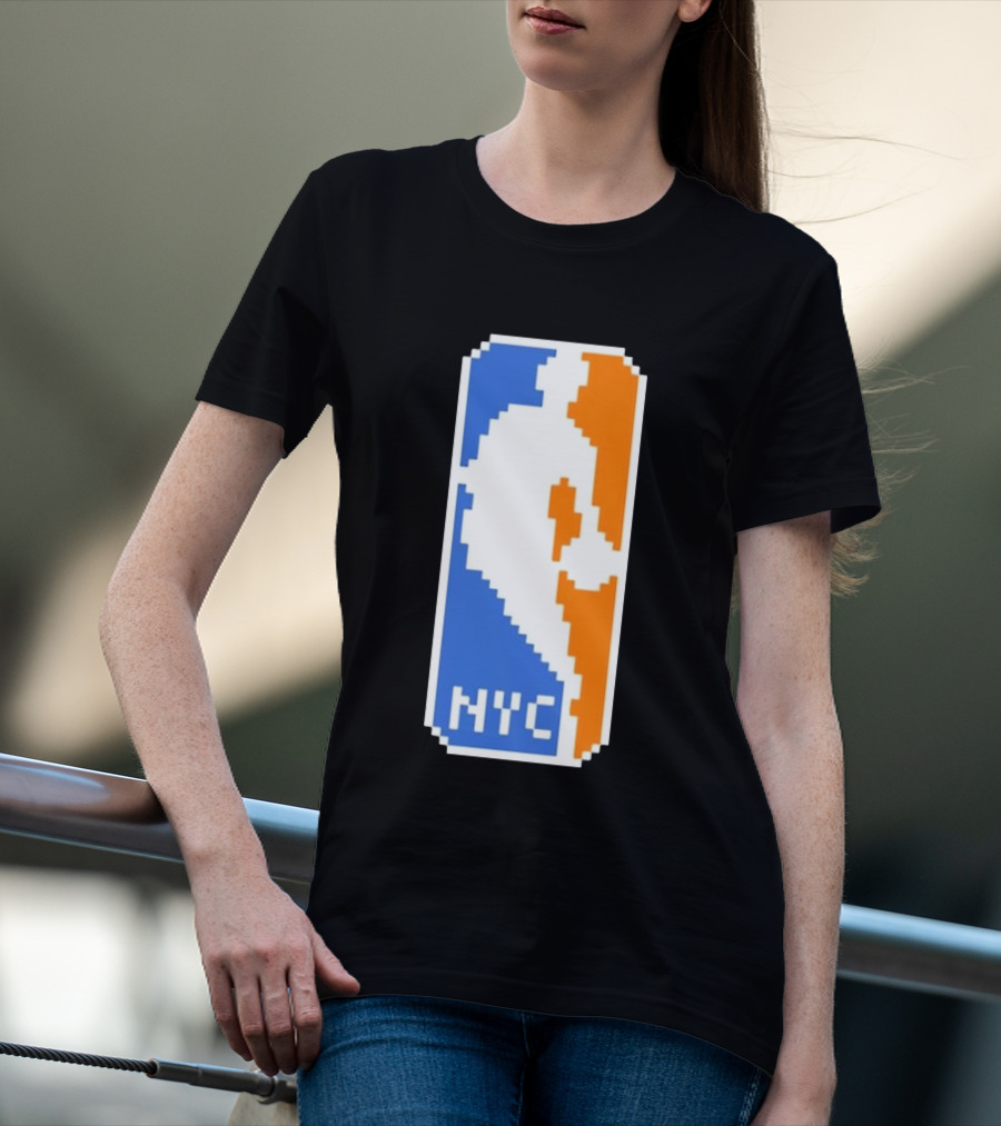 NYC NBA Pixel Logo Basketball T-Shirt