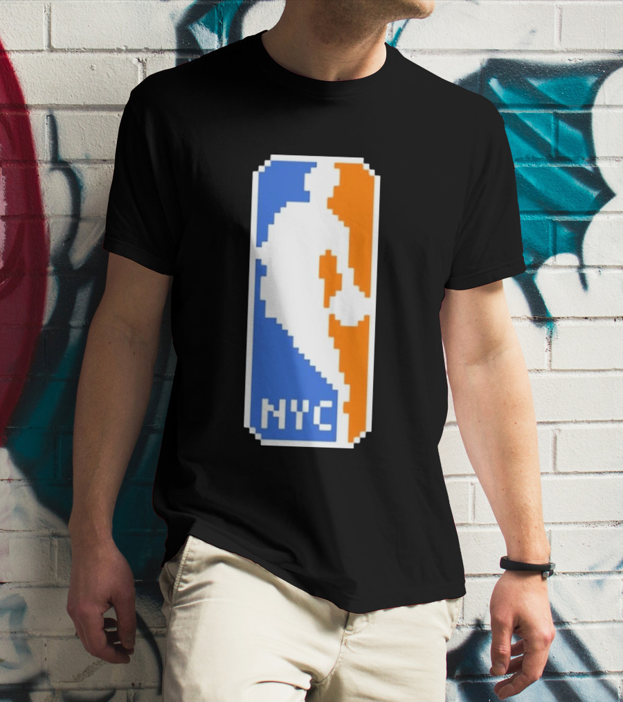 NYC NBA Pixel Logo Basketball T-Shirt