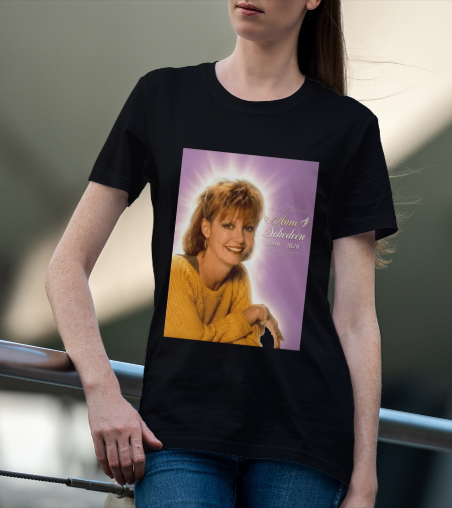 Anne Schedeen 1949 2026 Memorial Image With Angel Wings T-Shirt