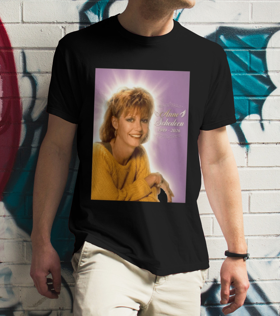Anne Schedeen 1949 2026 Memorial Image With Angel Wings T-Shirt