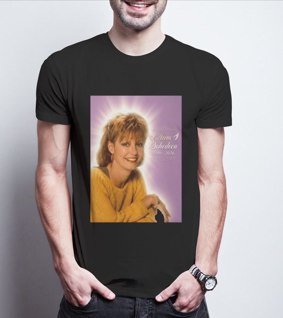 Anne Schedeen 1949 2026 Memorial Image With Angel Wings T-Shirt