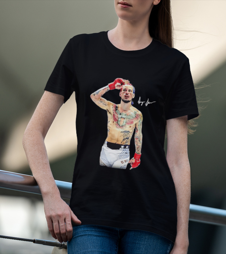 Sean O'Malley UFC MMA Fighter Autographed Pose T-Shirt