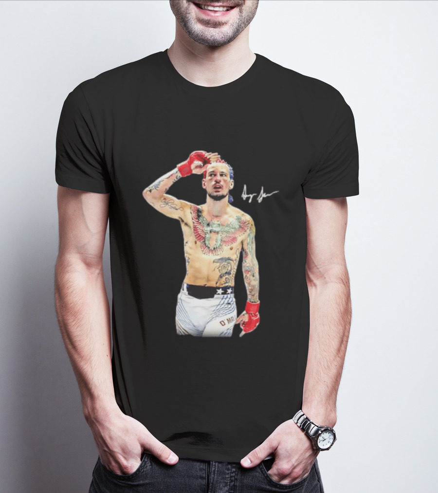 Sean O'Malley UFC MMA Fighter Autographed Pose T-Shirt