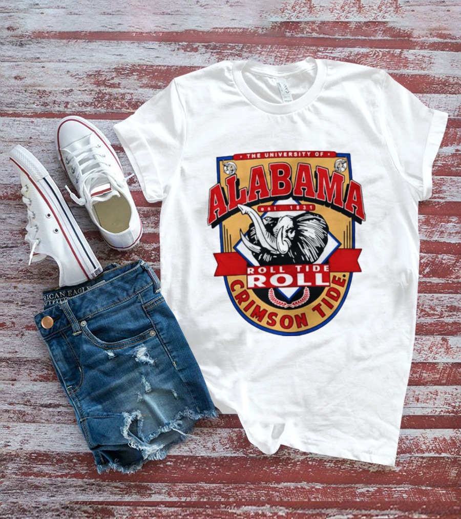 The University Of Alabama Crimson Tide Est 1831 Roll Tide Roll Elephants T-Shirt