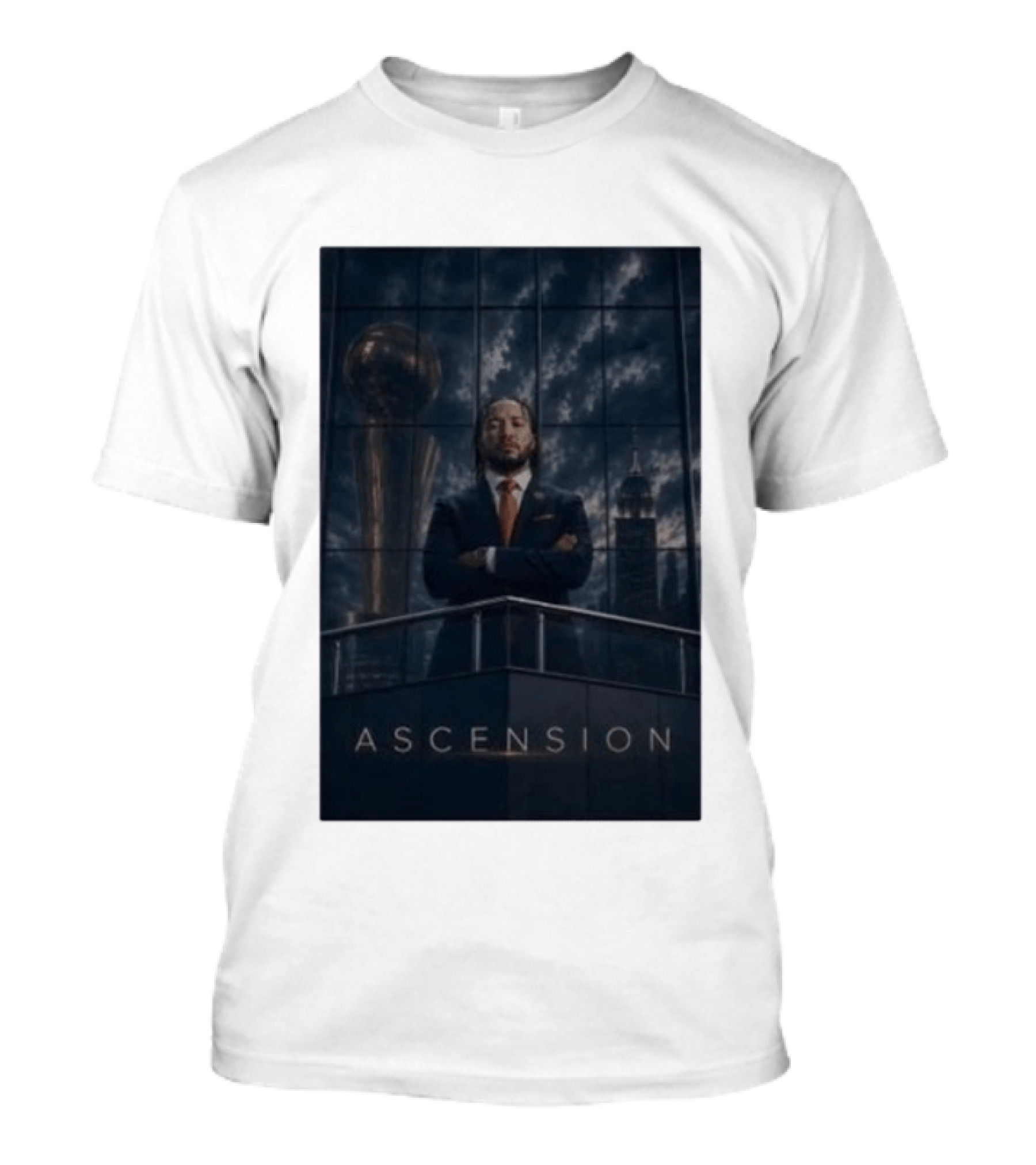 Ascension Jalen Brunson 2026 NBA Champs Trophy Victory Skyline T-Shirt