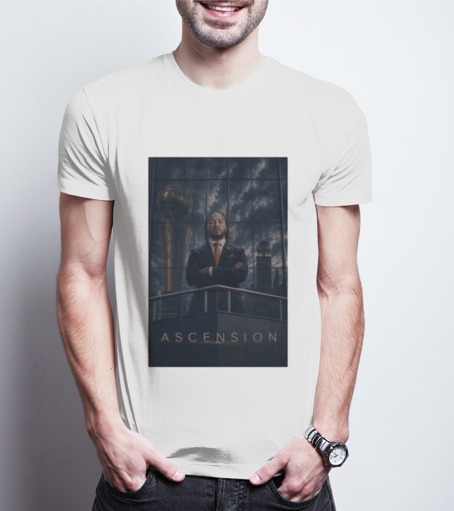 Ascension Jalen Brunson 2026 NBA Champs Trophy Victory Skyline T-Shirt