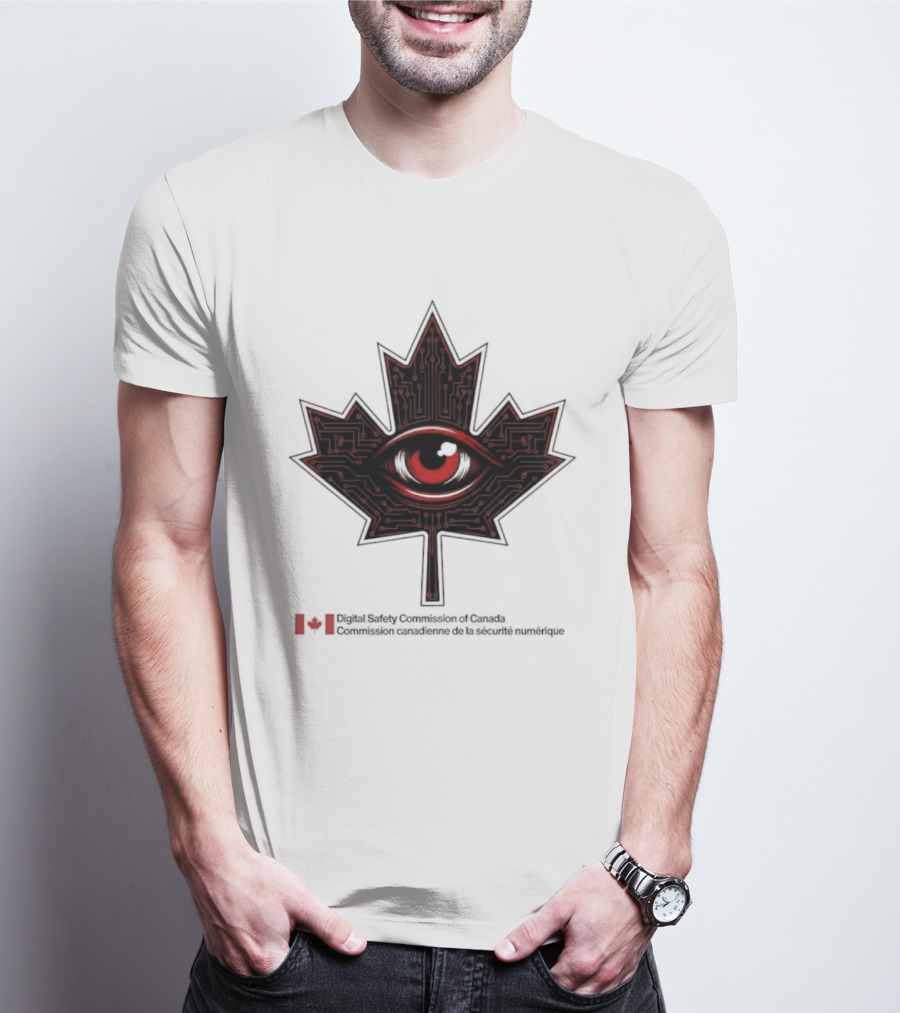 Digital Safety Commission Of Canada Maple Leaf Eye Circuitry T-Shirt