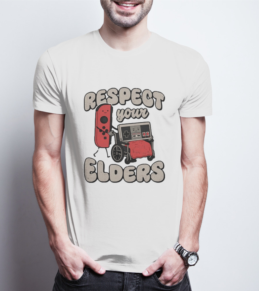 Respect Your Elders NES Controller Switch Gamer Humor T-Shirt