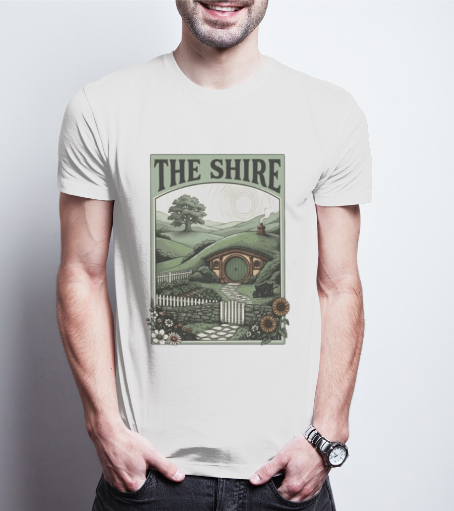 The Shire Hobbit Hole Rustic Countryside Scenery T-Shirt