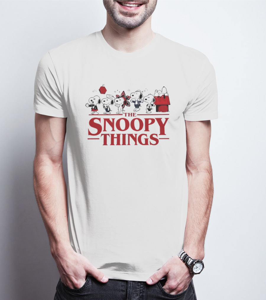 Snoopy Characters Inspired By Stranger Things Mashup T-Shirt