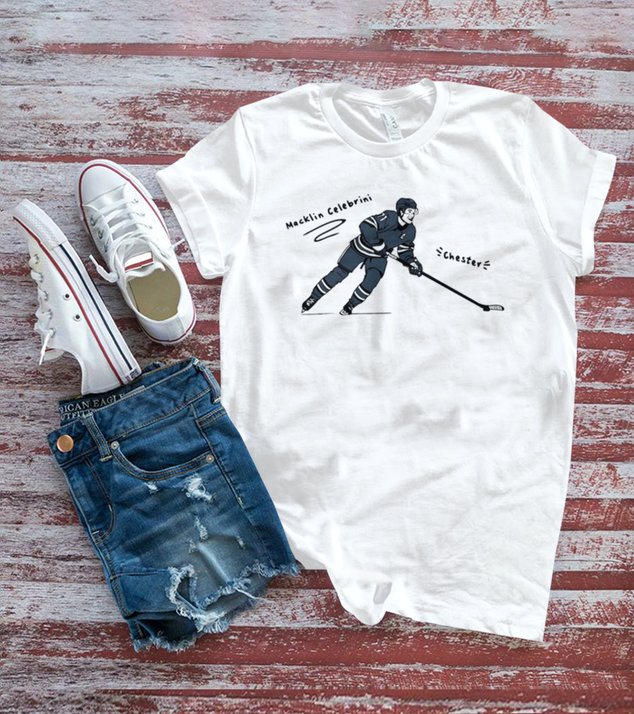 Macklin Celebrini San Jose Sharks Chester NHL Hockey Player T-Shirt