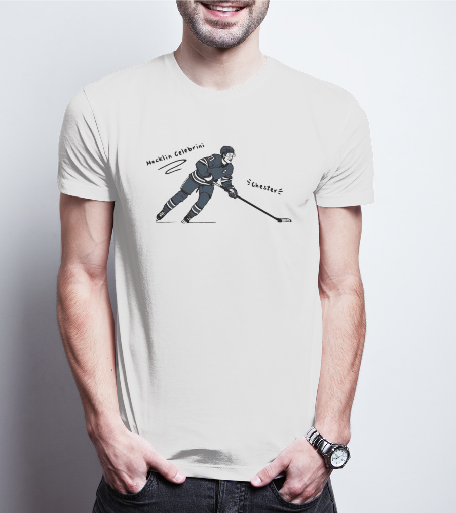Macklin Celebrini San Jose Sharks Chester NHL Hockey Player T-Shirt